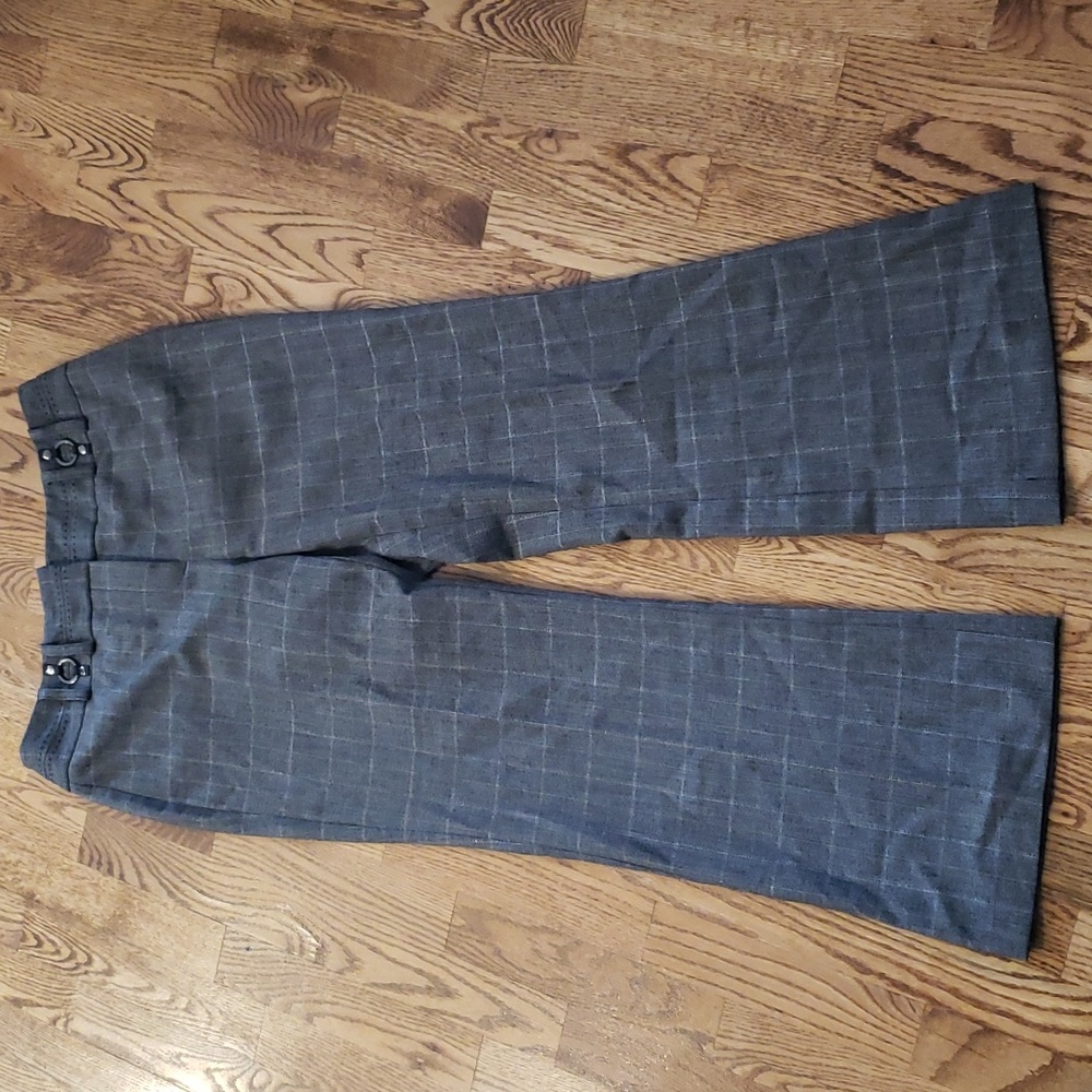 (8) Style & Co. Stretch Plaid Metallic Thread Loose Straight Leg Trousers Work